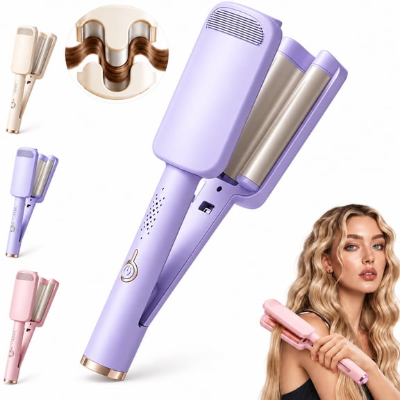 32MM Wavy Hair Curler, Deep Wave Curling Iron, Big Bouncy Curls with 4 Adjustable Heat Settings & Negative Ion Care, Quality Styling at Home