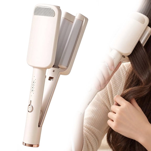 32MM Wavy Hair Curler, French Wave Curling Iron for Wavy Hair, 4 Adjustable Heat Settings & Negative Ion Care, Easy Styling for Soft, Defined Curls