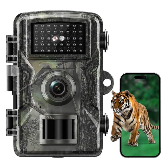 Askmuse 32MP 4K Trail Camera With Motion Activated Night Vision, Wifi Game Camera, Waterproof Mini Trail Camera with 120 Wide Angle , Hunting Camera for Wildlife Monitoring