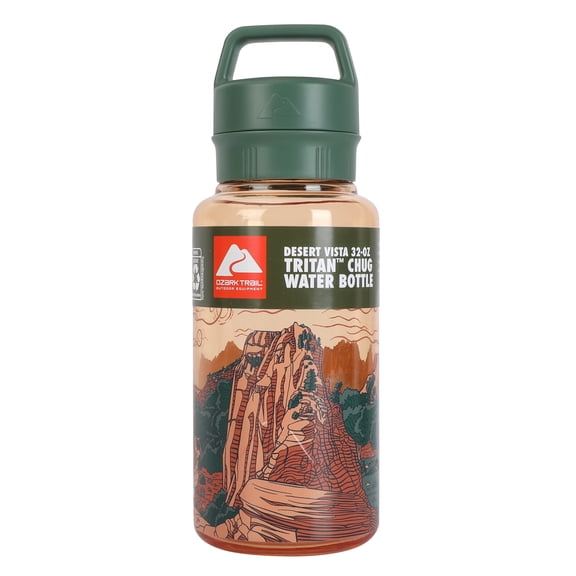 Ozark Trail 32 oz BPA-Free Tritan Chug Water Bottle, Desert Vista