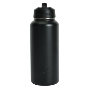 Ozark Trail 32 oz Stainless Steel Insulated Flip-Straw Water Bottle with Handle, Black