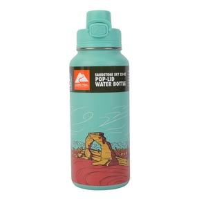 Ozark Trail 32 oz Stainless Steel Pop-Lid Insulated Water Bottle, Sandstone Sky