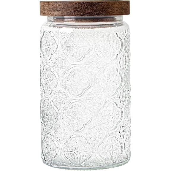 32Oz Glass Jar with Lid, Candy jar, Cute jar, Vintage Glass Storage Jar for Sugar, Coffee, Tea, Spice, Flour, Candy Cookie, Pasta, Cereal