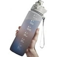 32Oz Gradation Grey Water Bottle Without Straw, Clear Bottles