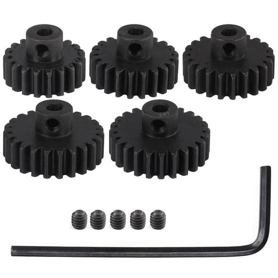 32P Hardened Steel Pinion Gear Set 1/8 Inch 3.175mm Hole 20T 21T 22T 23T 24T with Hex Key for RC Brushless Brush Motor