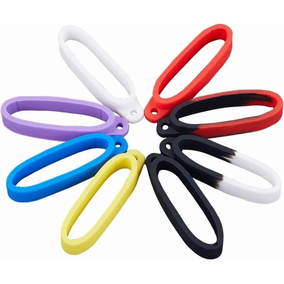 32PCS 8 Colors Anti-Lost Silicone Rubber Rings Holder 40mm/1.57 inch Diameter Multipurpose Adjustable Cases Necklace Lanyard Replacement Pendant Carrying Kit for DIY
