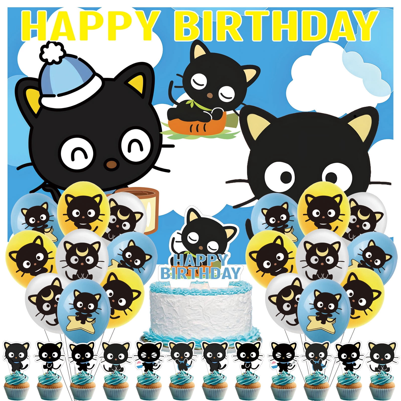 32PCS For Chococat Cartoon Birthday Party Supplies Party Favor Set,18 ...