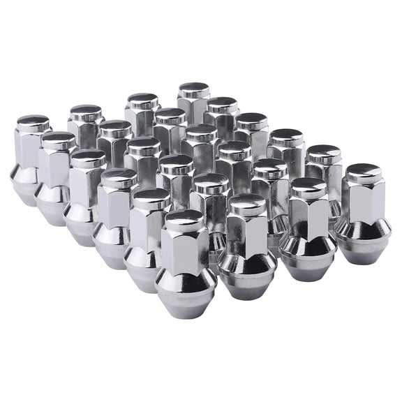 32PCS Chrome 14x2 Lug Nuts, 13/16 Hex, OEM Style Large Acorn Seat, 2.2" Length, 1.1" Width, Cone Seat