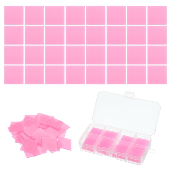 Uxcell 32 Pcs Diamond Art Painting Glue Clay Wax 5D Square DIY Diamond Art Refills Glue with Storage Box 1" Pink