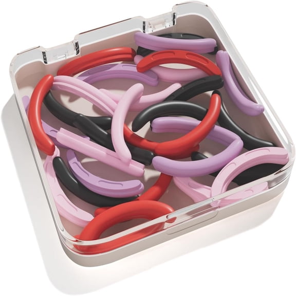 32PCS Eyelash Curler Refills with a Square-Case, Colorful Eyelash Curler Pads, Compatible with Universal Lash Curler, Soft and Elastic to Curl Your Lashes Perfectly