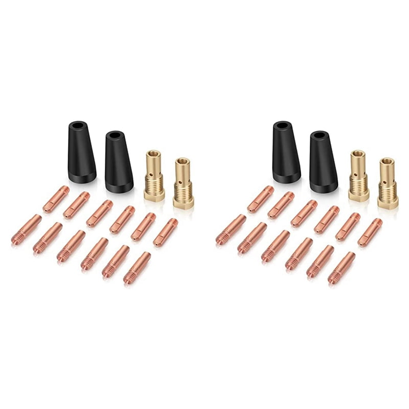 Tip Diffuser 32PCS Flux Core Gasless Nozzle Tips Kit K3493-1, 0.035inch Contact Tips ...