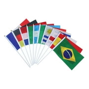 32PCS Hand Held Small National Flag On Stick International World Country Stick Flags Banners for Bar Party Decoration