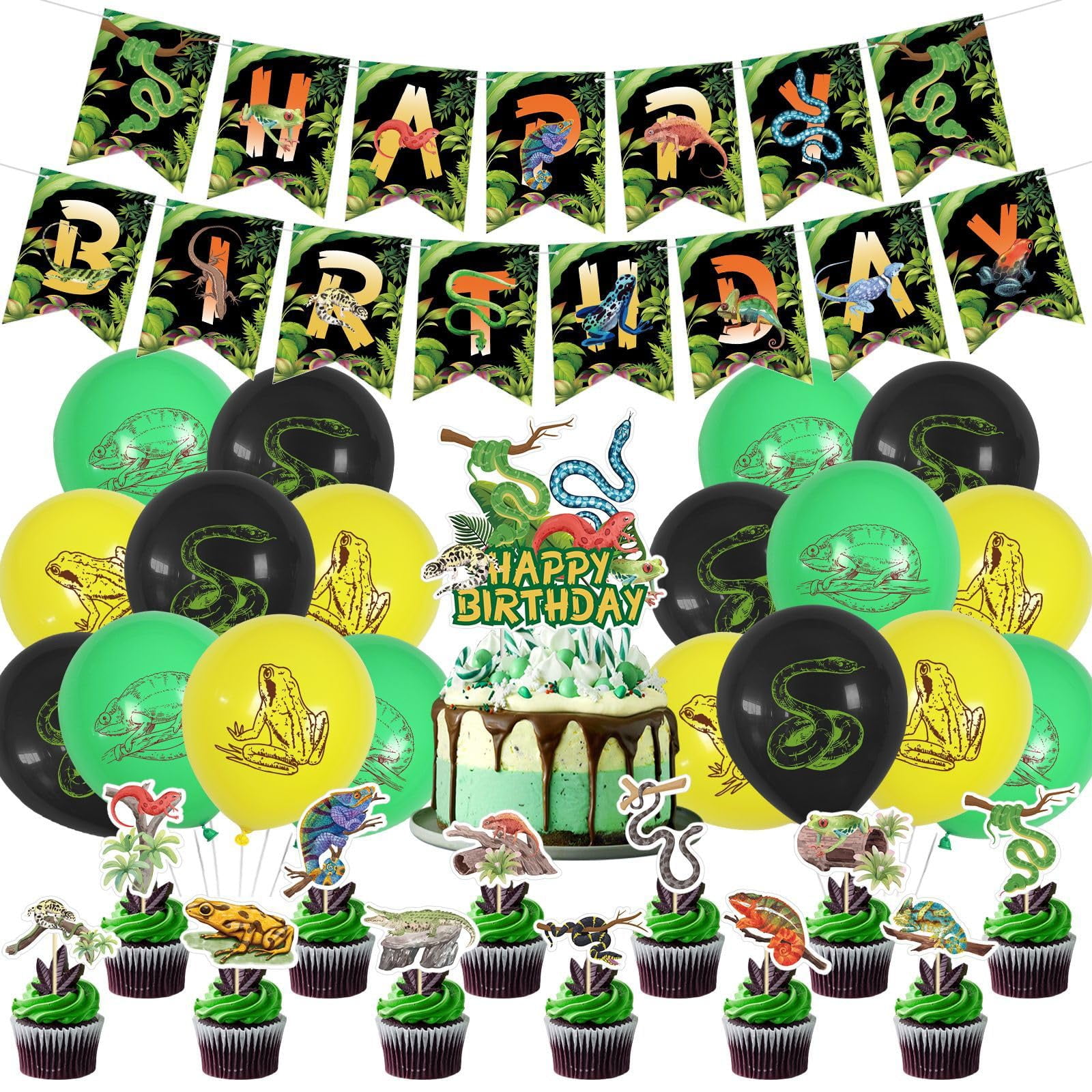 32PCS Reptile Party Decorations RE32 Reptile Birthday Party Supplies