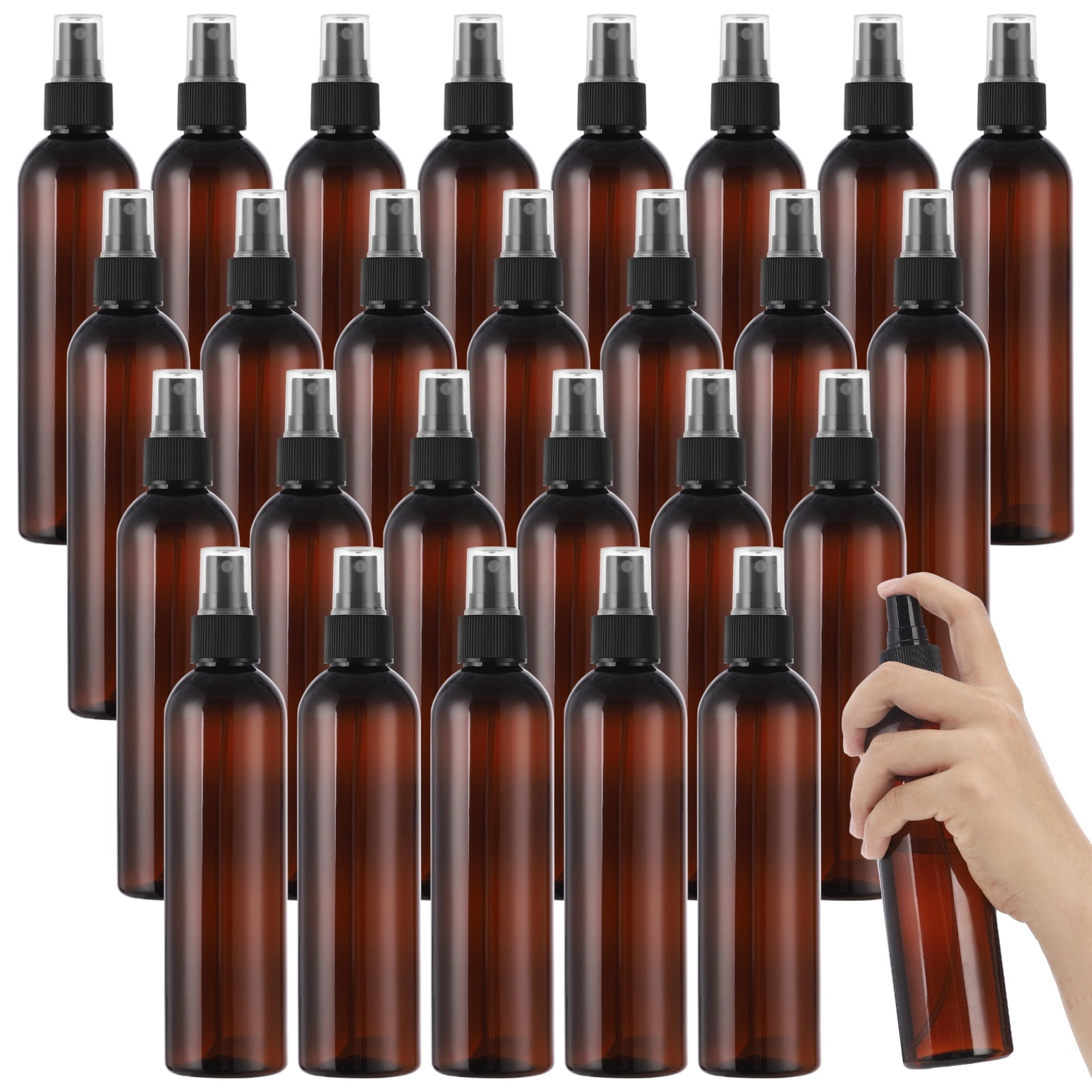 32PCS Spray Bottles, Amber Fine Mist Cleaning Bottles, Empty Refillable Atomizer Containers, Portable Leak-proof Travel Dispenser Bottles for Essential Oils, Perfume, Cleaning Products