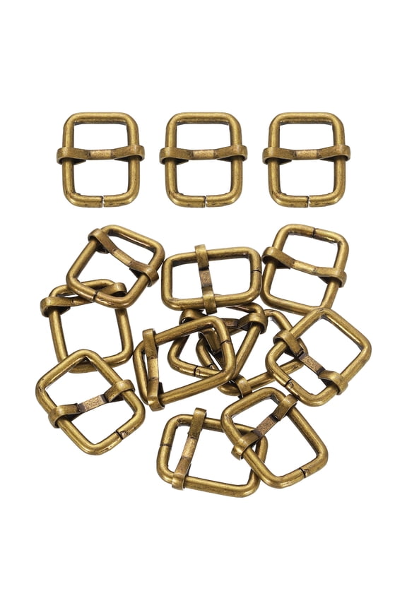 32Pack Roller Buckle, 1/2"(12mm)Tri-Glides Slide Buckles, Bronze, 25mm