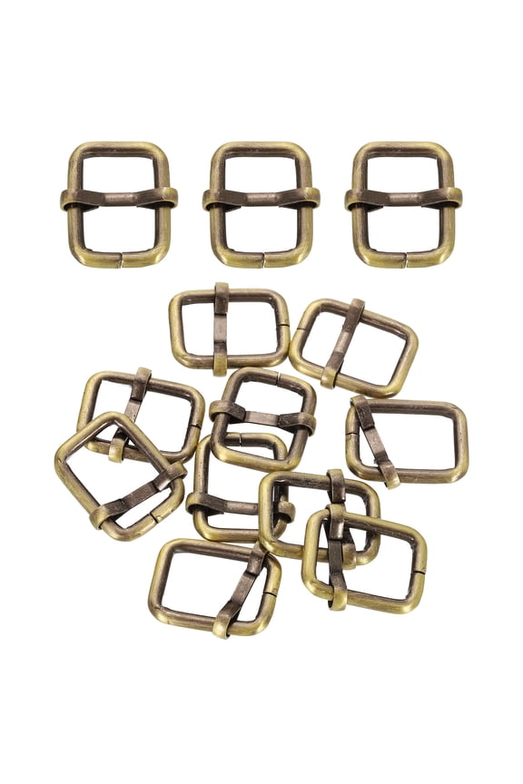 32Pack Roller Buckle, 1/2"(12mm)Tri-Glides Slide Buckles, Light Bronze, 25mm