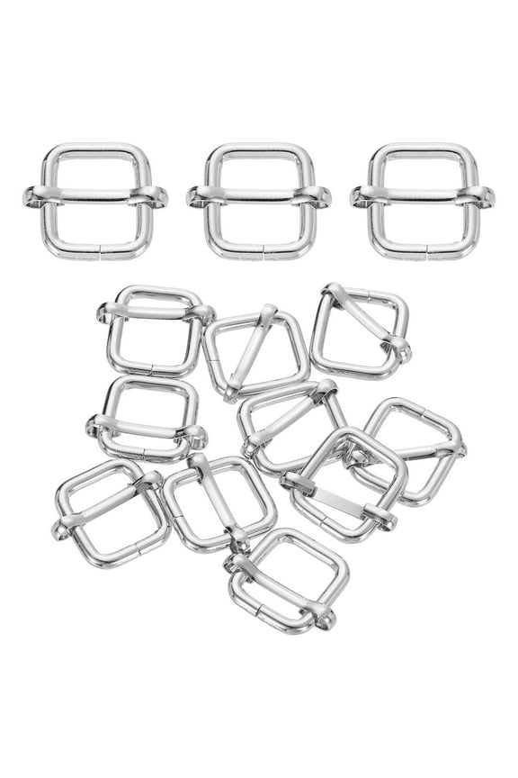 32Pack Roller Buckle, 5/8"(15mm)Tri-Glides Slide Buckles, Silver, 27mm