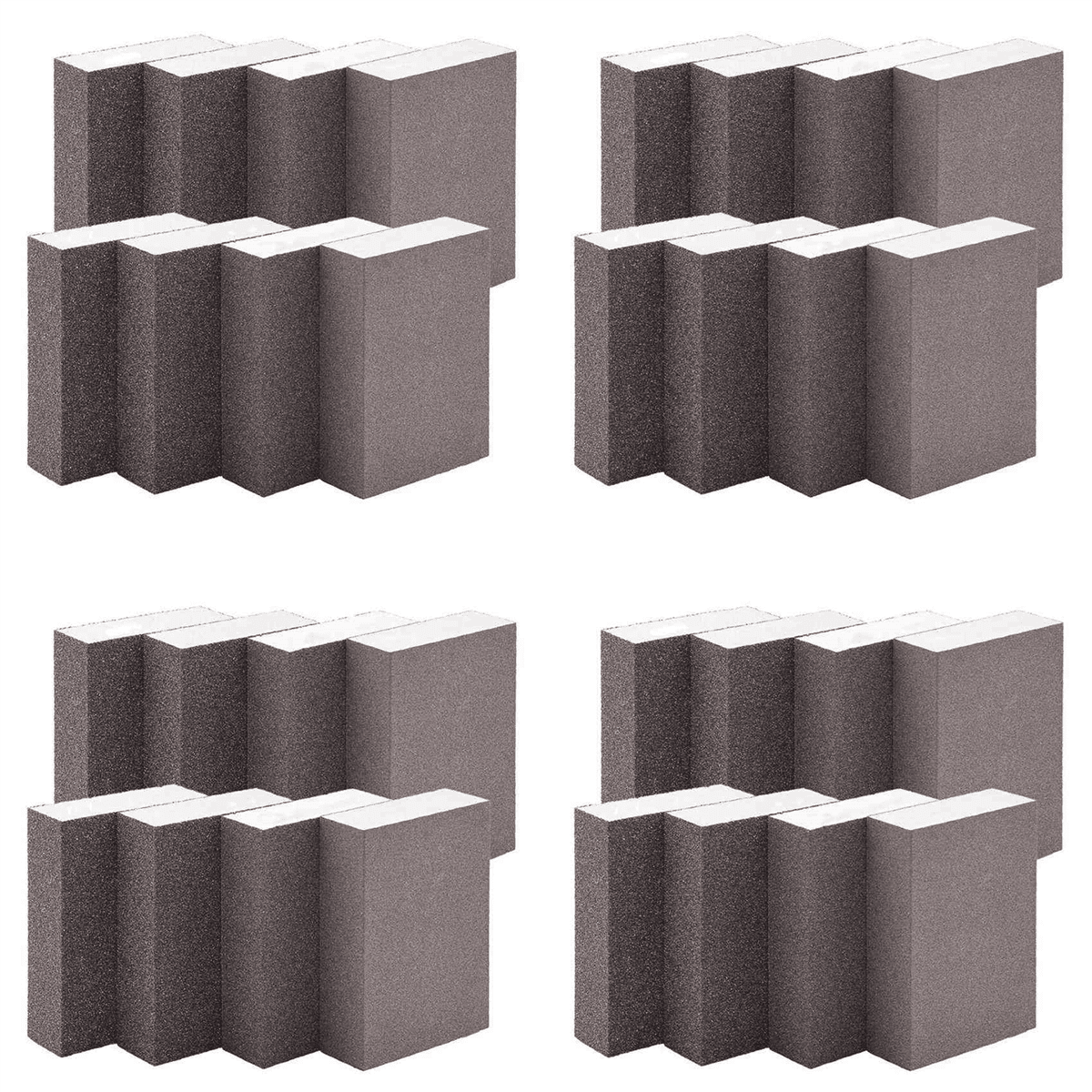 12 Pack Sanding Sponges,Wet Dry Sanding Blocks,Coarse Medium Fine Sand Foam Sandpaper In 60/80/100/120/180/220 Grits For Metal Polish,Wood,Drywall,Pot Pan Brush