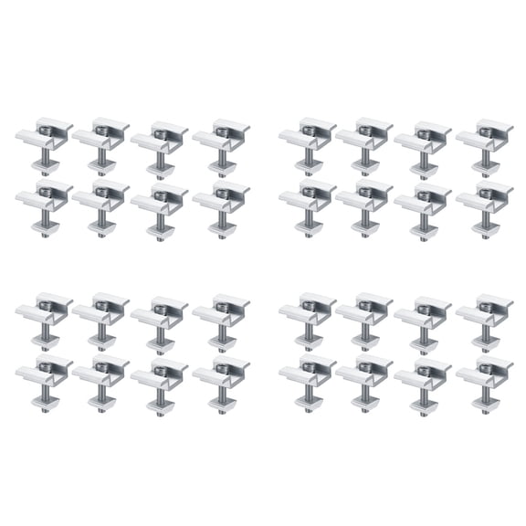 32Pack Solar Panel Mounting Brackets, Solar Panel End Clamps, Centre Clamps, for PV Solar Panel Solar Module 30mm