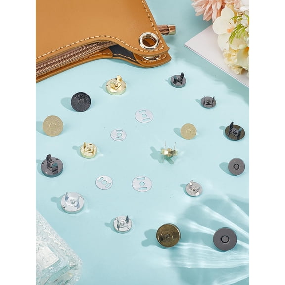 32Pcs 14mm/18mm Iron Button Clasps Mixed Color Snaps Fastener Clasps DIY Craft Sewing Buttons for Sewing Craf Purses Bags Clothes Handbag 14~18mm Colorful