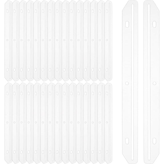 32Pcs 3 Hole Punched Magazine Holder, Magazine Organizer for Storage, 3 Ring Binder Insert Strips Magazine File Holder for Collectors, Translucent