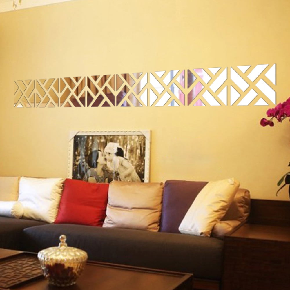 32Pcs 3D Mirror Acrylic Wall Sticker DIY Art Decal Home Decor Removable