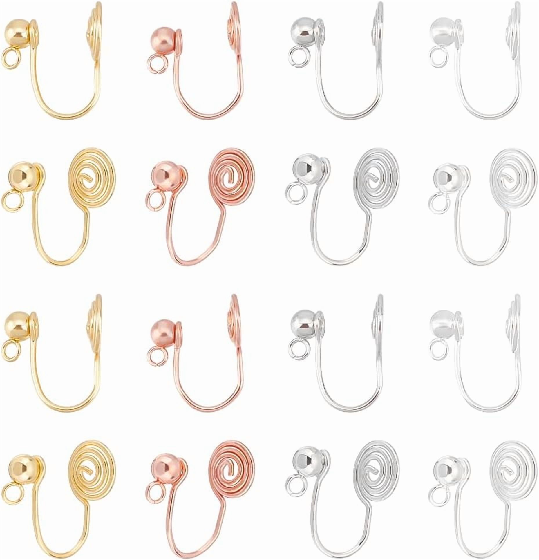 32Pcs 4 Colors Stainless Steel Ear Cuff Findings Vortex Clip-on Earring ...