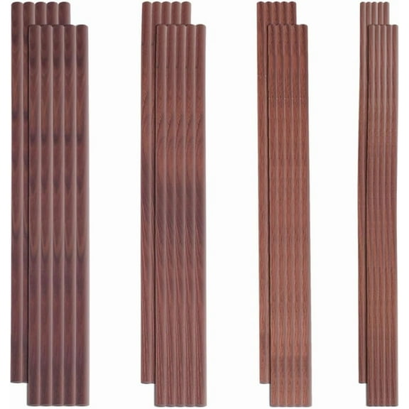 32Pcs 4 Size Walnut Dowel Rods 6 Inch Long Dowel Rods Wood Sticks 2.7/4/4.5/5.8mm Dia Unfinished Round Sticks Wooden Carving Blocks for Building Model Macrame DIY Craft - Coconut Brown Coconut Brown