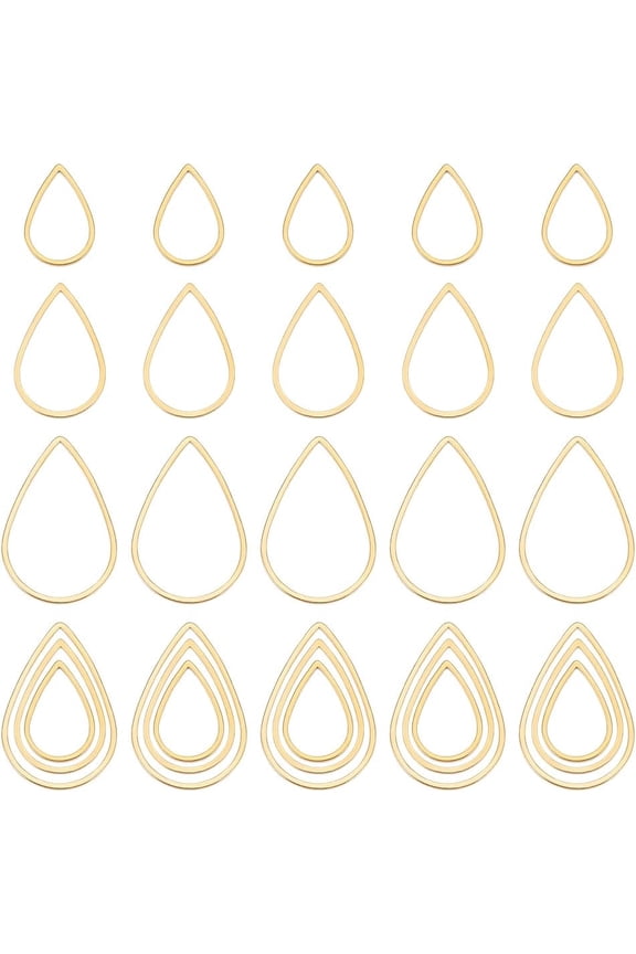 32Pcs 4 Sizes Linking Rings Round Connector Charms 304 Stainless Steel Linking Rings Frame Geometry Linking Rings Earring Charms Metal Pendant Connectors Links for Jewelry Making
