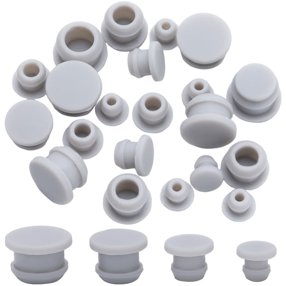 32Pcs 4 Style Silicone Bottle Seal Plug Reusable Replacement Bottle Stopper Silver 9~15x8~10mm pin: 5~11mm 8pcs/style
