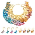 32Pcs 8 Colors Butterfly Alloy Enamel Pendant Locking Stitch Markers ...