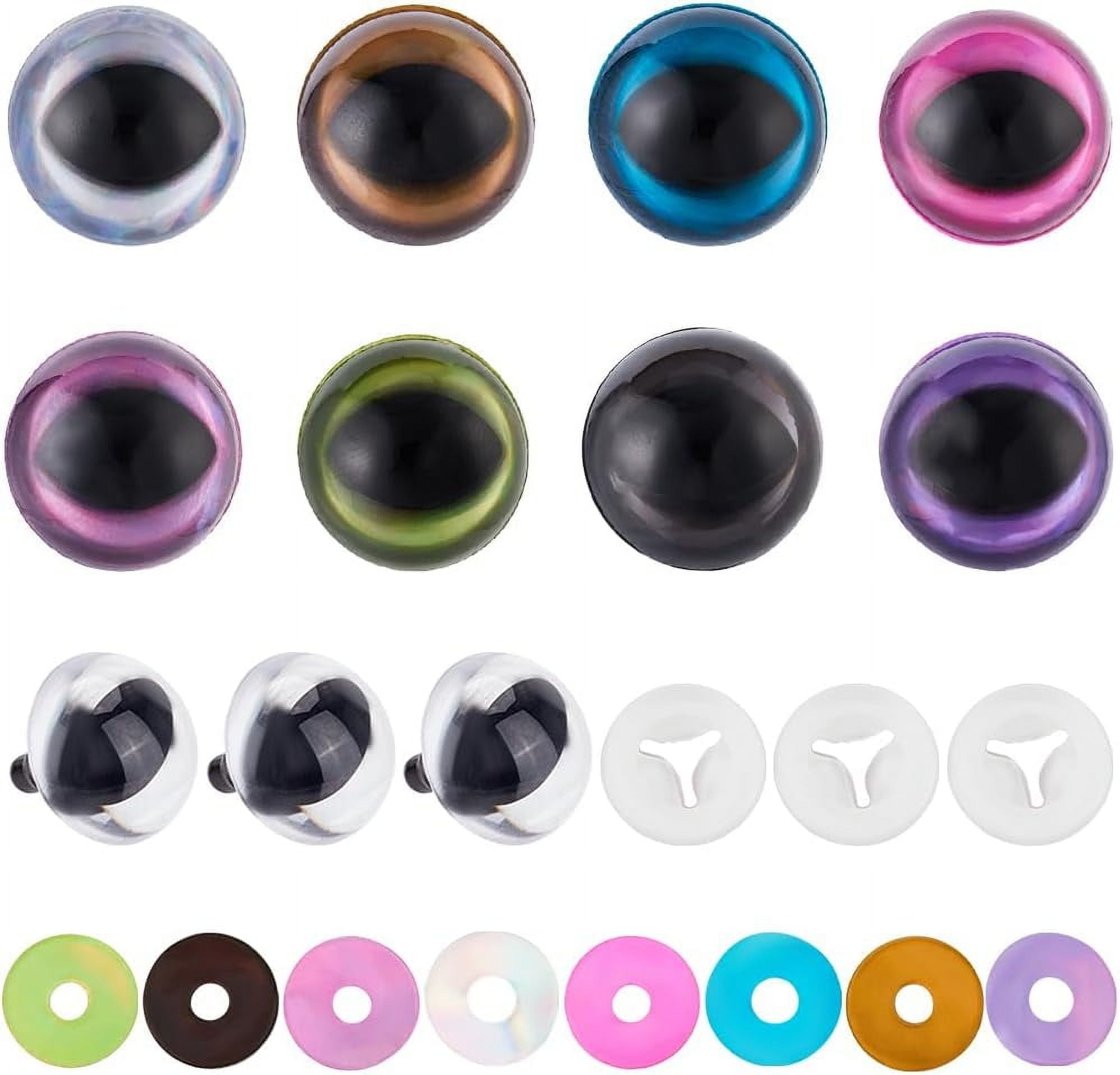 100-Pack Safety Eyes With Glitter Washers For Stuffed Animals & DIY Dolls (18mm / 0.7in)