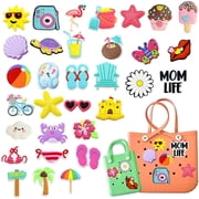 VANNYVANYA 32 Pcs Bag Charms for Bogg Bag ,Rubber Beach Bags Accessories