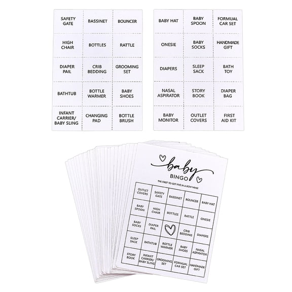 32Pcs Bridal Shower Bingo Game Pre-Filled Fun Shower Games Perforated Calling Card Wedding Bingo Cards Guest Bridal Party Favors1set