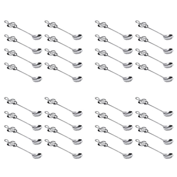 32Pcs Cute Music Theme Tea Stirring Spoon Coffee Spoon Stainless Steel Note Shape Small Ice Cream Dessert Scoop