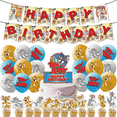 thumbnail image 1 of 32Pcs For Tom and Jerry Party Decoration Kit – Includes Banner, 18 Balloons,13 Cupcake Toppers for Themed Celebrations, 1 of 4