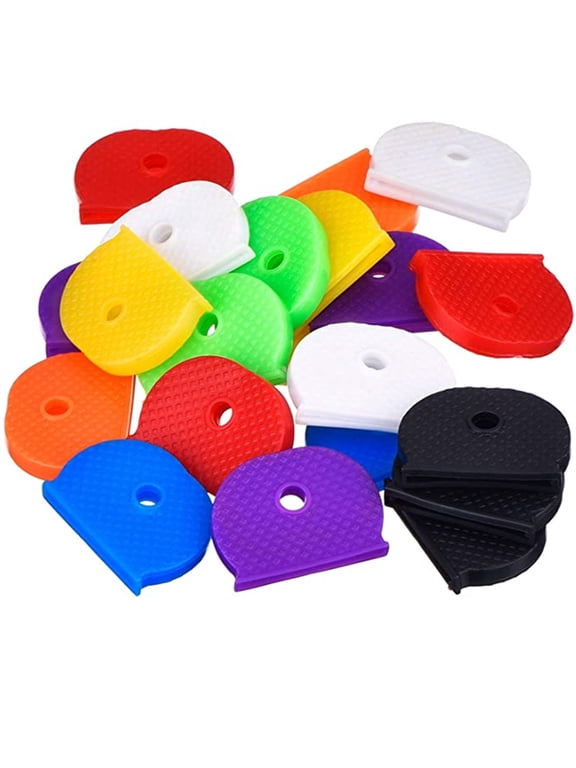 32Pcs Key Caps Flexible Key Covers Set,Colored Key Identifier Caps for Home Door Keys Car Key,Plastic Key Cap Identifying Cover Tags for Locker Easy Identifying and Recognizing(Multicolor,1x0.7x0.1")