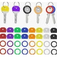 thumbnail image 1 of 32Pcs Key Covers Caps 1 Inch Coloured Square Key Caps Key Covers Coding Rings Soft PVC Key Identifiers for Standard Regular Thin Flat House Keys Easy to Identify(2 Styles, 8 Colors), 1 of 4