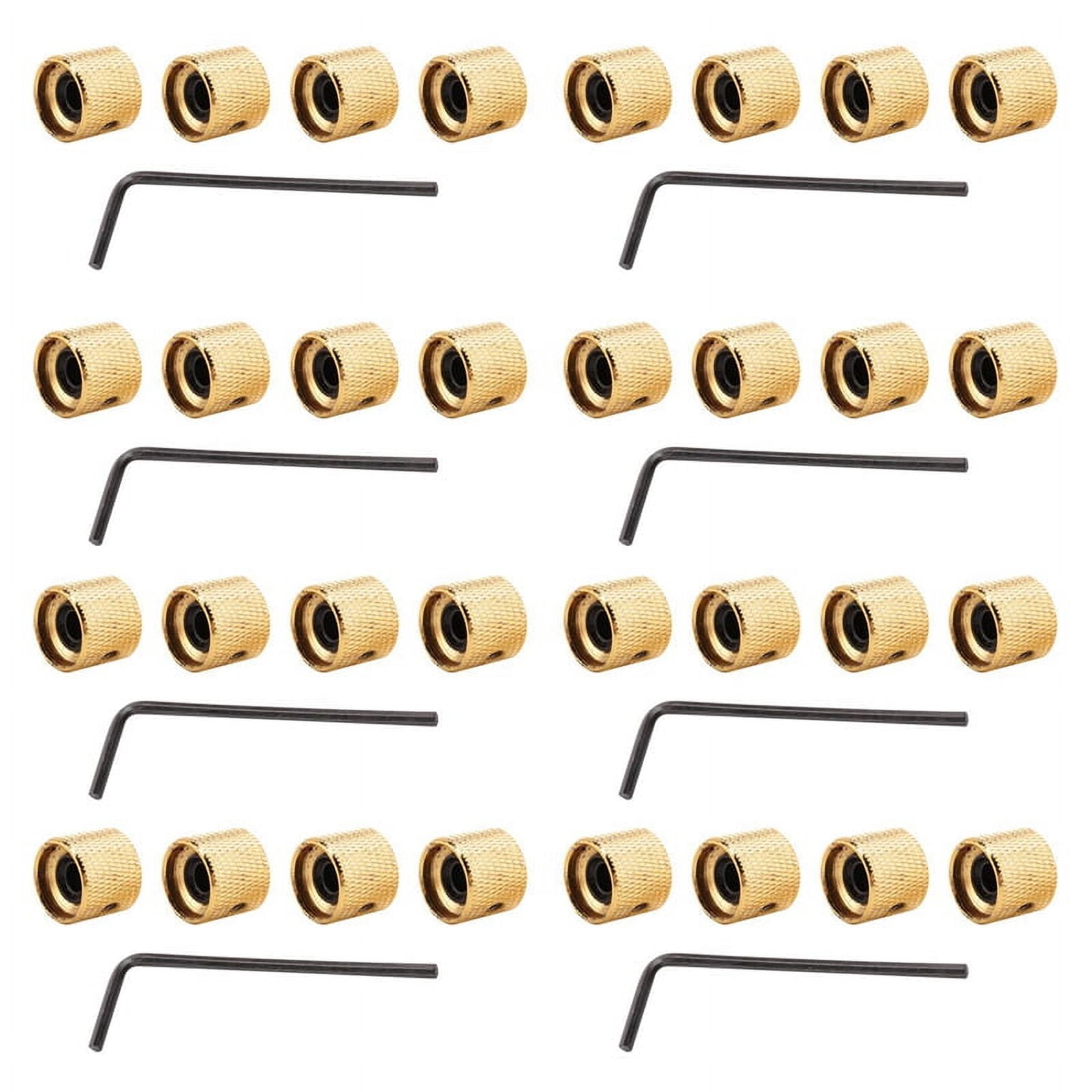 32Pcs Metal Volume Tone Dome Tone Guitar Speed Control Knobs with Screws