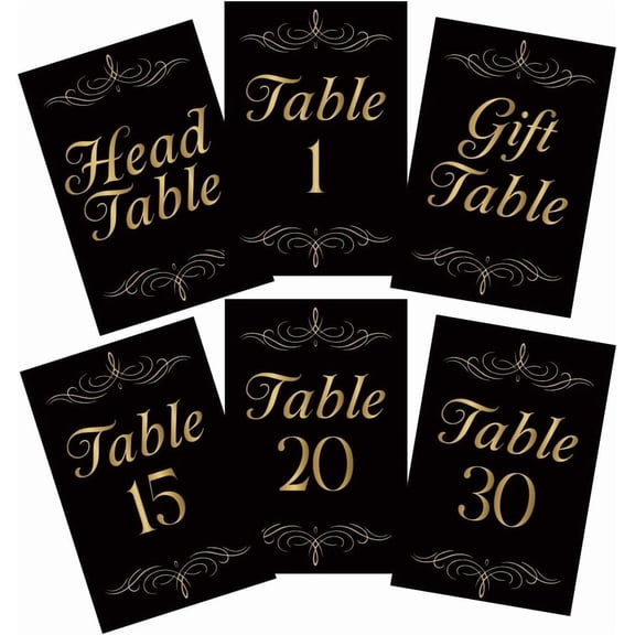 32Pcs Paper Party Table Number Plate for Wedding Decor Rectangle with Number 1~30 Flower 150x100mm for DIY