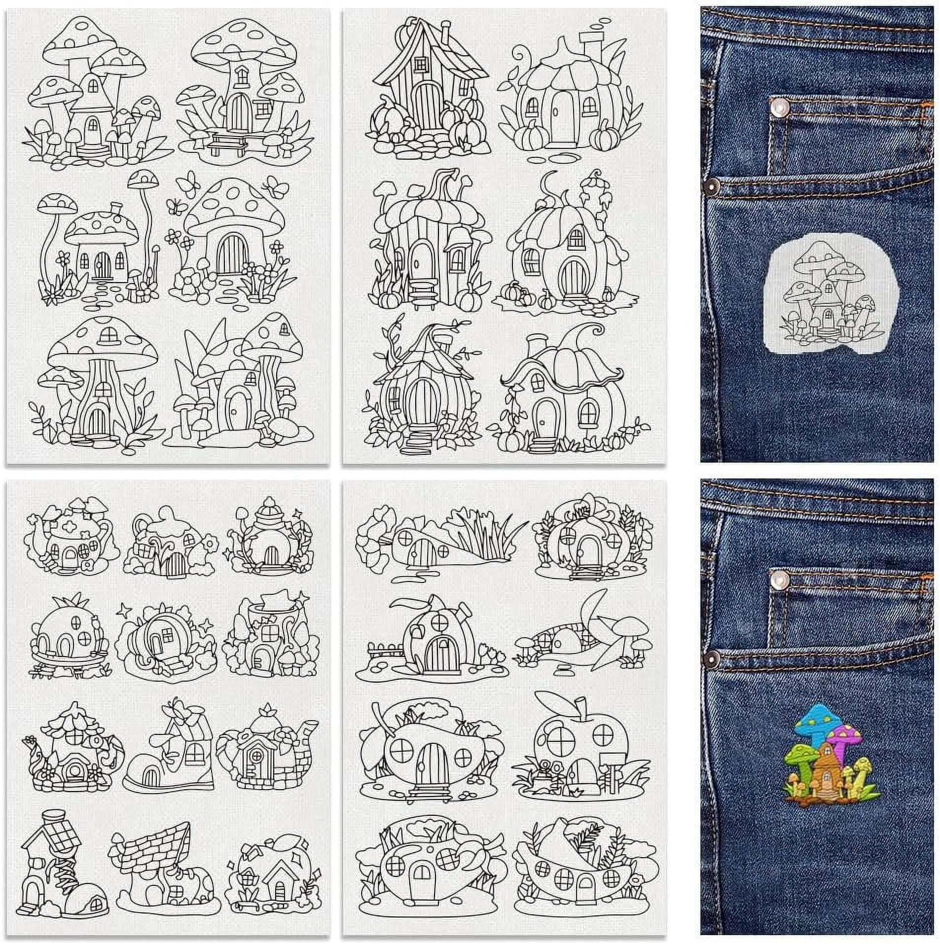 32Pcs Pumpkin Mushroom House Embroidery Pattern Stabilizers 8.3”x11.7 ...