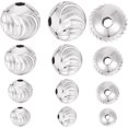 thumbnail image 1 of 32Pcs Round Spacer Beads Sterling Silver 4 Size Streak Shape Spacer Beads, 1 of 9
