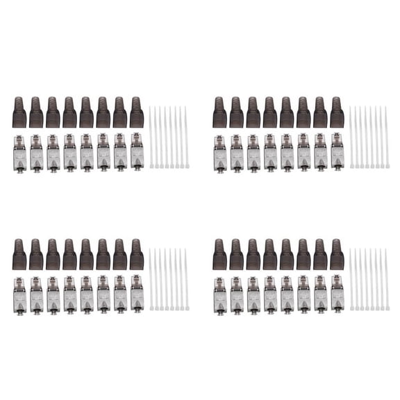 32Pcs Tool-Free Shielded RJ45 Cat 7 Termination Plug Cat7 Plug / Cat7 Connector Connectors Modular 23/24AWG-Black,32 x Cat7 connector,Black