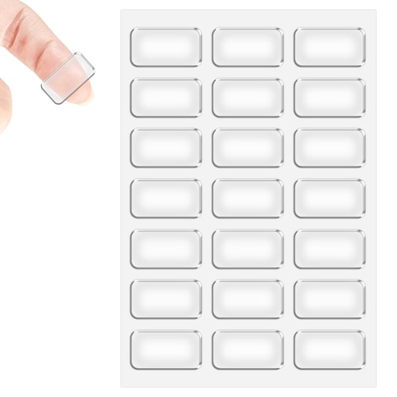 32Pcs Transparent Acrylic Double-sided Adhesive Stickers Rectangle 113x85x0.8mm Rectangle: 10x20mm 32pcs/sheet