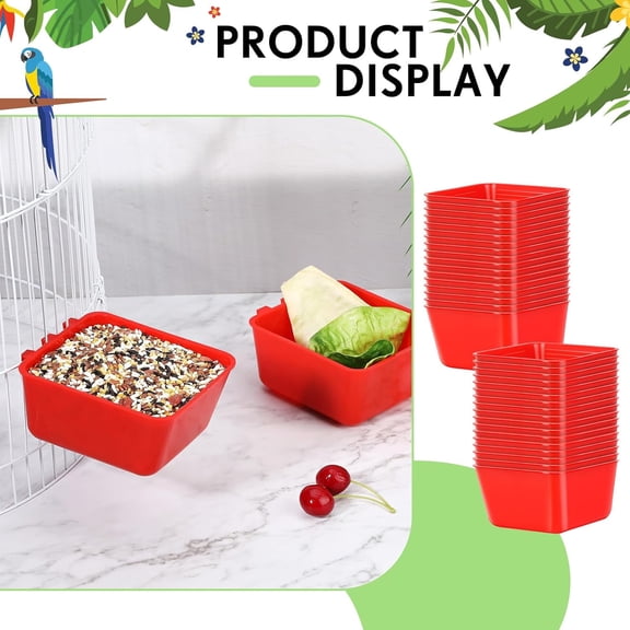 32Pcs red Chicken Water Feeder Cups 16oz Pigeon Bird Feeder Cups Hanging Cage Water Cup for Pet Parrot Rooster Parakeet Bunny Gamefowl Poultry