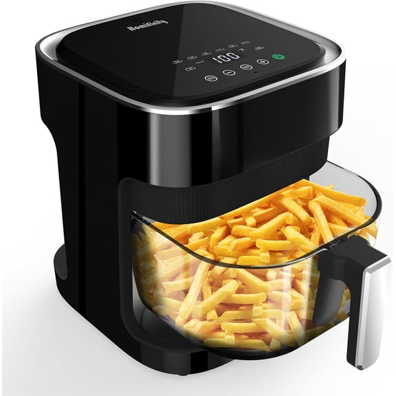 32QT Extra Large Air Fryer Toaster Oven Combo, 21-in-1 Countertop Convection Toaster Oven with Rotisserie and Dehydrate, 6 Accessories, 1800W Dual Cook Preset (Black)