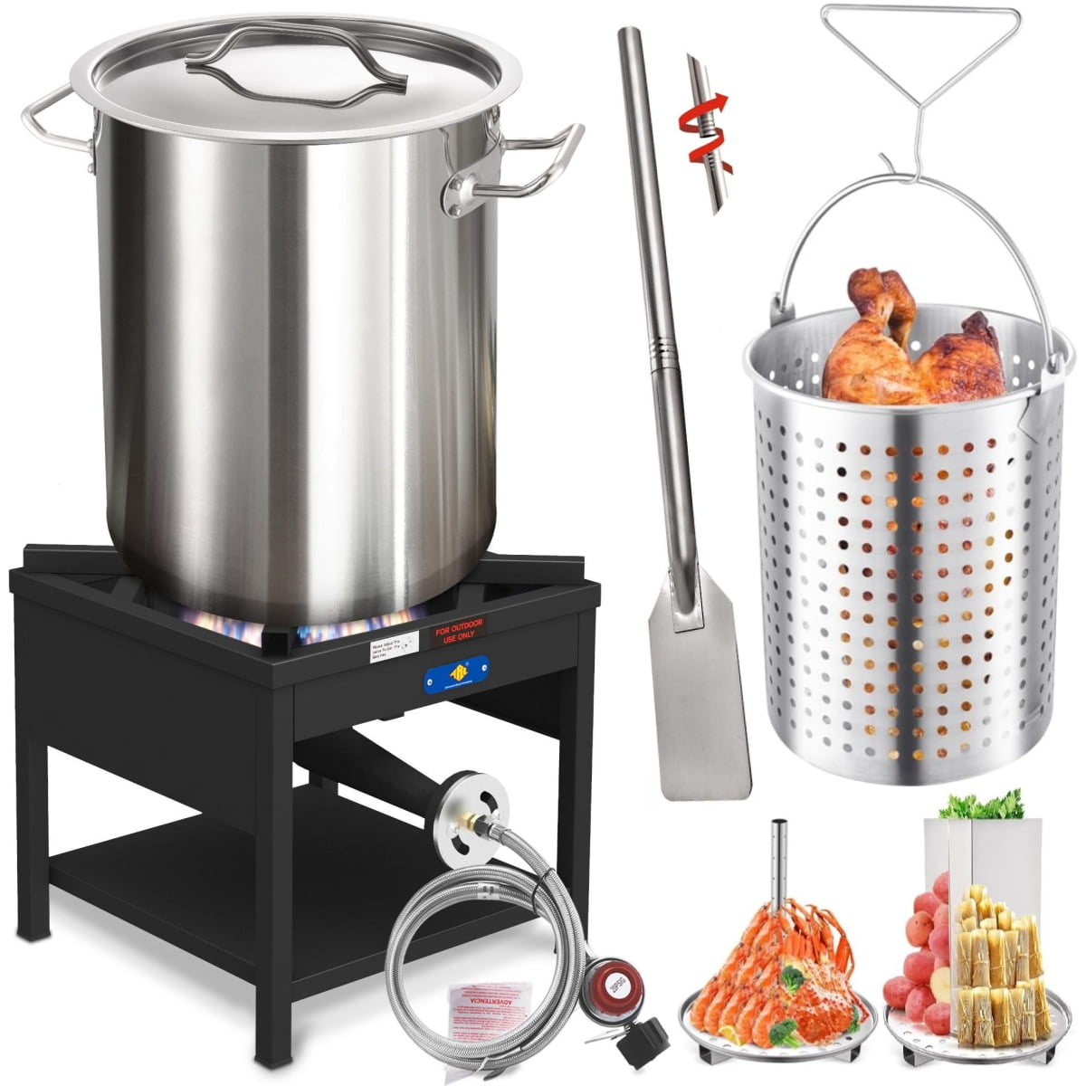 32QT Seafood Boiling Kit, 200,000BTU Propane Burner and 36