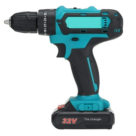 32V 3 in 1 Cordless Electric Screwdriver Drill Hammer Variable Speed Cordless Impact Drill With 1/2 Battery 38Nm Torque Max ,Efficient Cutting