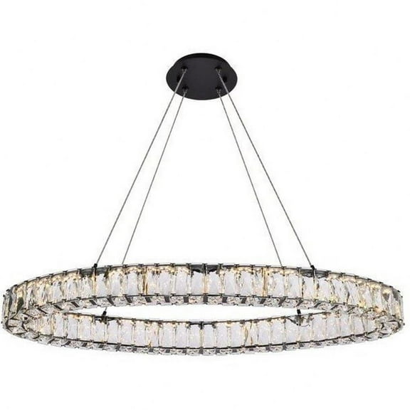 32W 1 Led Pendant in Modern Style-3 inches Tall and 16 inches Wide-Black Finish Bailey Street Home 390-Bel-5048000