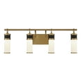 thumbnail image 1 of Abel 4-Light LED Bathroom Vanity Light in Matte Black with Warm Brass Accents, 1 of 5
